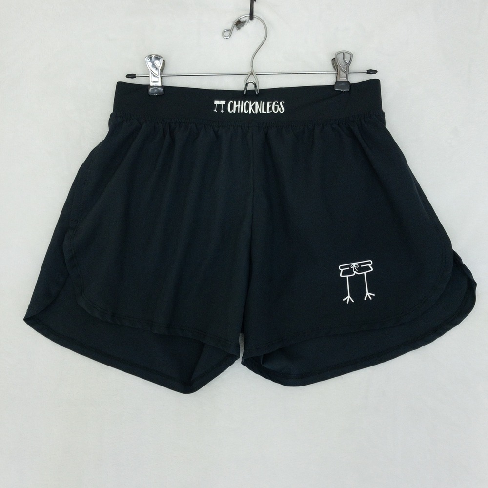 ChicknLegs Split Running Shorts Mens Small Black Athletic Lined Pocket Track
